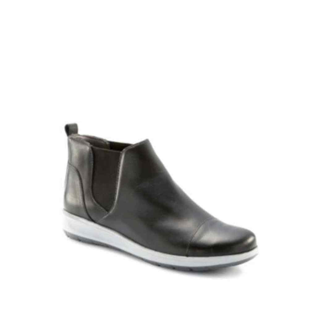 Black Leather Ankle Boots